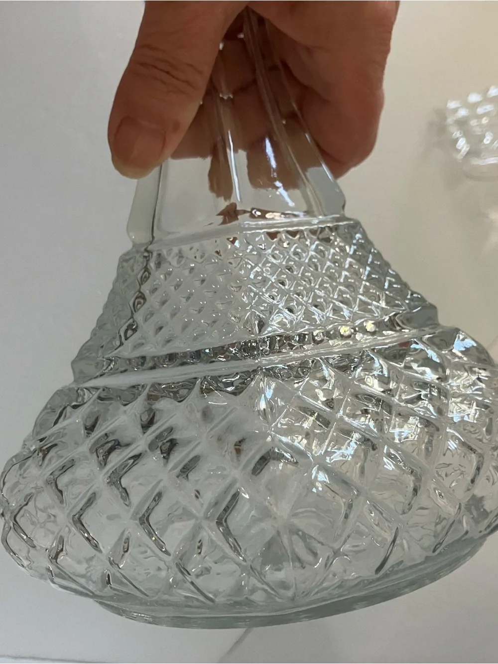 Anchor Hocking Vintage Wexford Clear Pressed Glass Decanter with Stopper